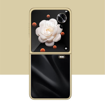 For Honor Magic V Flip Full Coverage Electroplate PC Transparent Phone Case(Gold)