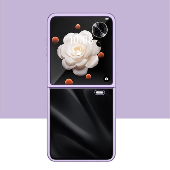 For Honor Magic V Flip Full Coverage Electroplate PC Transparent Phone Case(Purple)