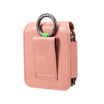 Folding Screen Mobile Phone Waist Hanging Universal Clutch Bag(Pink)