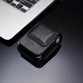 Folding Screen Mobile Phone Waist Hanging Universal Clutch Bag(Black)