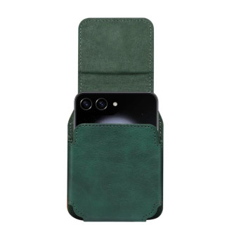 Folding Screen Mobile Phone Waist Hanging Universal Clutch Bag(Green)
