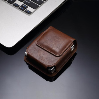 Folding Screen Mobile Phone Waist Hanging Universal Clutch Bag(Coffee)