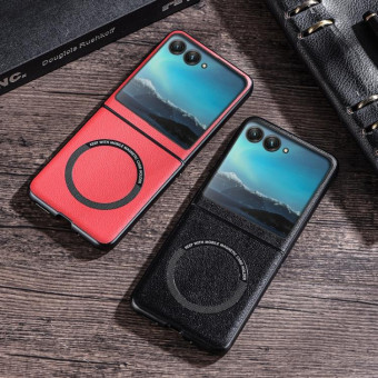 For Motorola Razr 50 Folding PU MagSafe Magnetic Phone Case(Red)