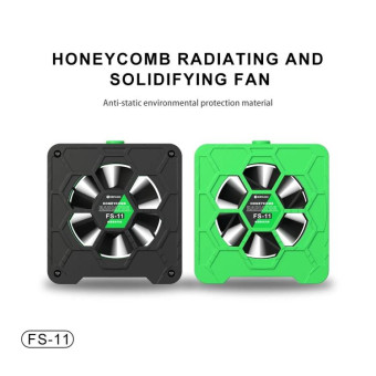 Mijing FS-11 Cooling + UV Curing + Smoke Extraction Honeycomb Radiating Fan(Black)