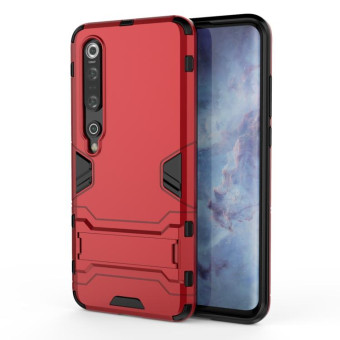 For Xiaomi Mi 10 Pro 5G PC + TPU Anti-fall Protective Case with Invisible Holder(Red)