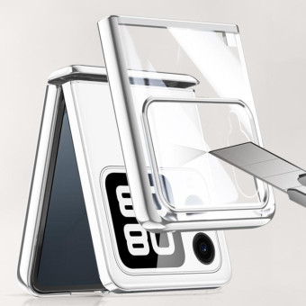 For Huawei nova Flip Integrated Clear Electroplating Spring Hinge Phone Case(Black)