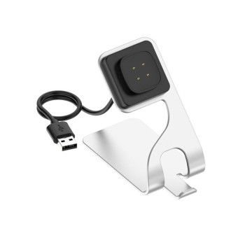 For Google Pixel Watch 3 41 / 45mm Rotatable Smart Watch Fast Charger Metal Dock Charger Holder(Silver)