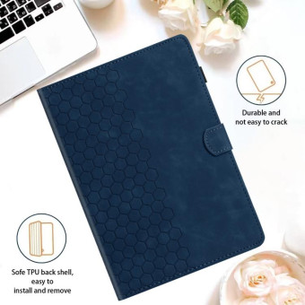 For Huawei MatePad T10 / T10S Honeycomb Embossed Leather Tablet Case(Blue)