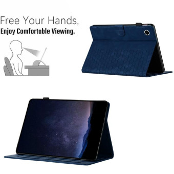 For Huawei MatePad T10 / T10S Honeycomb Embossed Leather Tablet Case(Blue)