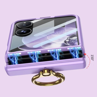 For Xiaomi Mix Flip GKK Integrated Magnetic Hinged Flip Case with Ring Holder(Purple)
