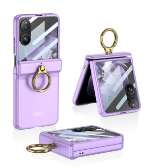 For Xiaomi Mix Flip GKK Integrated Magnetic Hinged Flip Case with Ring Holder(Purple)