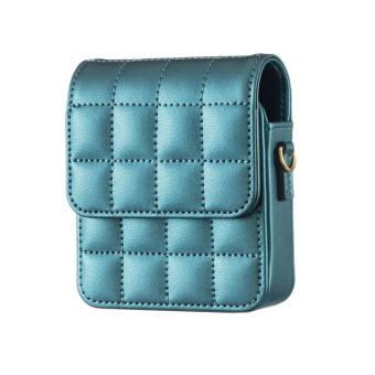 For Samsung Galaxy Z Flip6 BFB04 Plaid Crossbody Fold Phone Bag(Green)