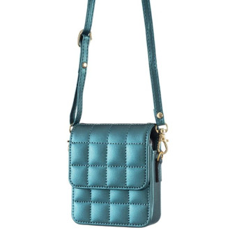 For Samsung Galaxy Z Flip6 BFB04 Plaid Crossbody Fold Phone Bag(Green)