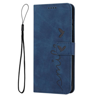 For Redmi 14C 4G Skin Feel Heart Embossed Leather Phone Case(Blue)
