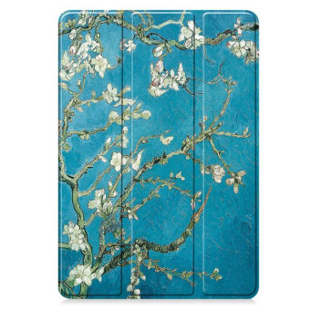 For Xiaomi Pad 7 / 7 Pro Custer Painted 3-Fold Stand Leather Smart Tablet Case(Apricot Blossom)
