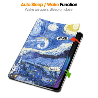 For Xiaomi Pad 7 / 7 Pro Custer Painted 3-Fold Stand Leather Smart Tablet Case(Starry Sky)