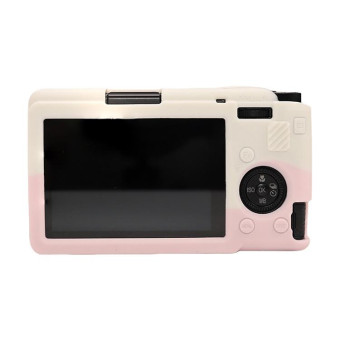 For Ricoh GR III Soft Silicone Protective Case(White Pink)