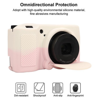 For Ricoh GR III Soft Silicone Protective Case(White Pink)