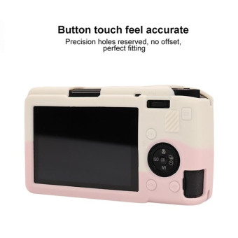 For Ricoh GR III Soft Silicone Protective Case(White Pink)
