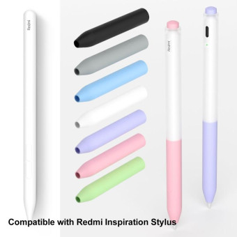 For Redmi Smart Pen 2pcs/Set Transparent Jelly Series Stylus Pen Silicone Protective Cover(Grey)