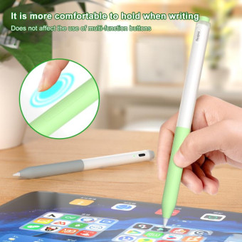 For Redmi Smart Pen 2pcs/Set Transparent Jelly Series Stylus Pen Silicone Protective Cover(Cherry Pink)