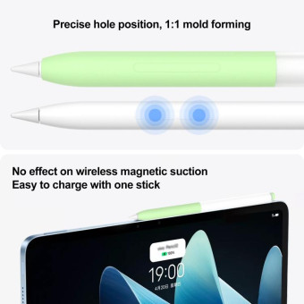 For vivo Pencil 2S / iQOO Pencil2s 2pcs/Set Transparent Jelly Series Stylus Pen Silicone Protective Cover(Sky Blue)