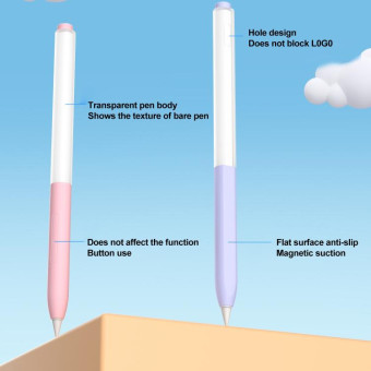 For vivo Pencil 2S / iQOO Pencil2s 2pcs/Set Transparent Jelly Series Stylus Pen Silicone Protective Cover(Sky Blue)