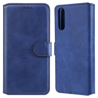 For Sony Xperia 10 II Classic Calf Texture PU + TPU Horizontal Flip Leather Case, with Holder & Card Slots & Wallet(Blue)