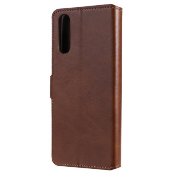 For Sony Xperia 10 II Classic Calf Texture PU + TPU Horizontal Flip Leather Case, with Holder & Card Slots & Wallet(Brown)