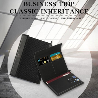 Multifunctional Travel Document Bag RFID Anti-Theft Passport Book(Black)