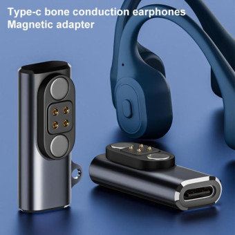 Bone Conduction Earphone USB-C / Type-C Interface Adapter Converter(Black)