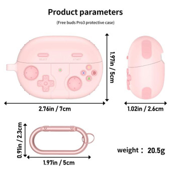 For Huawei Freebuds Pro 3 / Pro 4 Retro Game Console Style Silicone Earbuds Case(Pink)