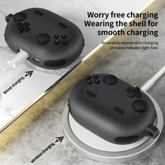 For Huawei Freebuds Pro 3 / Pro 4 Retro Game Console Style Silicone Earbuds Case(Dark Grey)