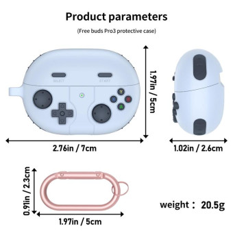 For Huawei Freebuds Pro 3 / Pro 4 Retro Game Console Style Silicone Earbuds Case(Blue)