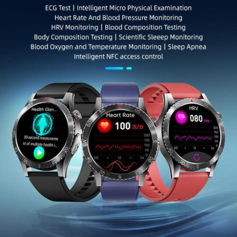 H9 1.43 inch Silicone Strap ECG Smart Watch Supports Bluetooth Calls/Smart Voice Assistant(Black)