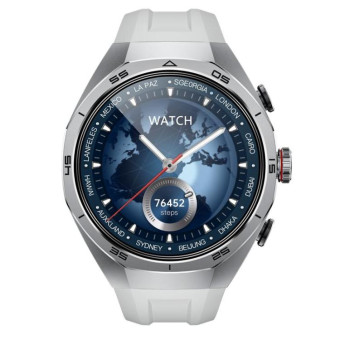 GT97 1.53 inch Round Screen 2 in 1 Bluetooth Earphone Silicone Strap Smart Watch Supports Bluetooth Calls(Silver)