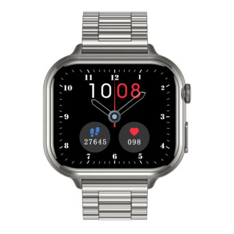 TK17 1.91 inch Horizontal Screen Steel Strap Smart Watch Supports ECG Electrocardiogram(Silver)