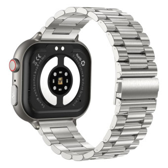 TK17 1.91 inch Horizontal Screen Steel Strap Smart Watch Supports ECG Electrocardiogram(Silver)