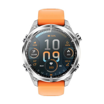 HD300 1.43 inch AMOLED Screen Silicone Strap Sports Smart Watch Supports Blood Oxygen Detection(Orange)