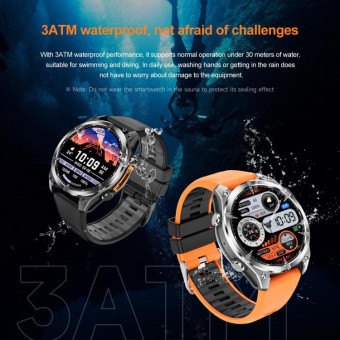 HD300 1.43 inch AMOLED Screen Silicone Strap Sports Smart Watch Supports Blood Oxygen Detection(Orange)