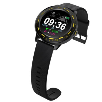 S18 1.3 inch TFT Screen IP67 Waterproof Smart Watch Bracelet, Support Sleep Monitor / Heart Rate Monitor / Blood Pressure Monitoring(Black Yellow)