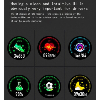 S18 1.3 inch TFT Screen IP67 Waterproof Smart Watch Bracelet, Support Sleep Monitor / Heart Rate Monitor / Blood Pressure Monitoring(Silver Grey)