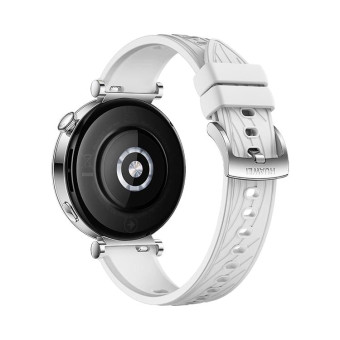 Kalebol 18mm Universal Textured Silicone Silver Buckle Strap(White)
