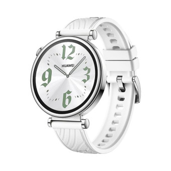Kalebol 18mm Universal Textured Silicone Silver Buckle Strap(White)
