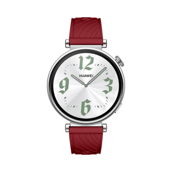 Kalebol 18mm Universal Textured Silicone Silver Buckle Strap(Red)