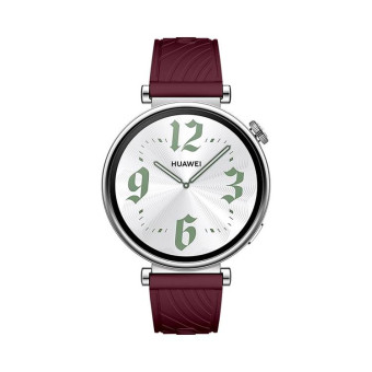 Kalebol 18mm Universal Textured Silicone Silver Buckle Strap(Wine Red)