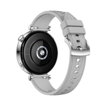 Kalebol 18mm Universal Textured Silicone Silver Buckle Strap(Light Grey)