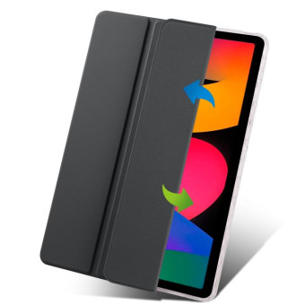 For Xiaomi Redmi Pad SE 11 3-Fold Clear Acrylic Leather Tablet Case(Black)