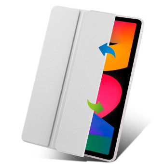 For Xiaomi Redmi Pad SE 11 3-Fold Clear Acrylic Leather Tablet Case(Gray)