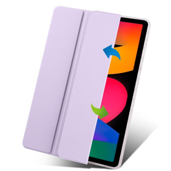 For Xiaomi Redmi Pad SE 11 3-Fold Clear Acrylic Leather Tablet Case(Taro Purple)